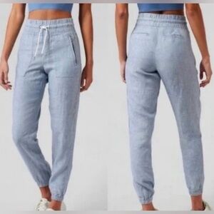 Athleta 100% linen Joggers size 10 Athleisure Relax athleisure beach pants